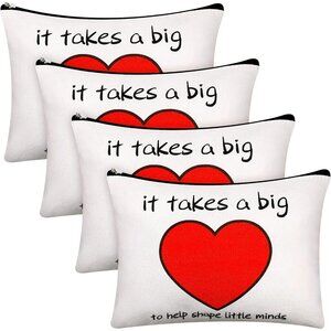 4 Pcs Teacher Gifts Makeup Bags Teacher Appreciation Gifts for Women Thank You C